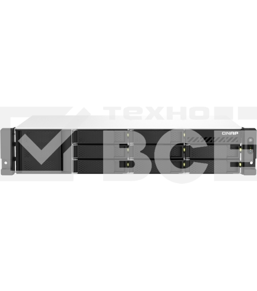 Сетевое хранилище SMB QNAP TS-873AeU-RP-4G NAS 8 HDD trays, 2x 2.5 GbE. 64-bit 4-core AMD V1500B 2,2 GHz, 4 GB. RAM (1*4 GB) up to 32GB (2*16 GB), 2 x M2 2280 (PCIe Gen3 x 1), 2xPSU W/o rail kit RAIL-B02