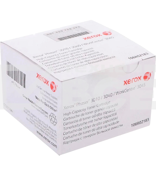 Картридж лазерный Xerox 106R02183 черный для Xerox Ph 3010/WC 3045B 2300 стр.(channels)