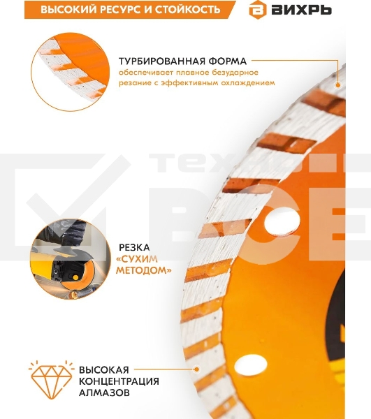 Диск алмазный отрезной Турбо СТАНДАРТ