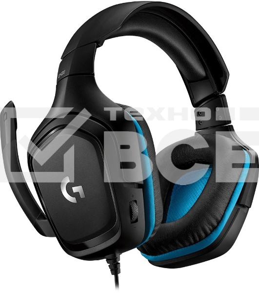 Наушники с микрофоном Logitech G431 черный (981-000772)