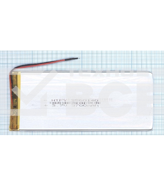 Аккумулятор Li-Pol (батарея) 2.5*60*140мм 2pin 3.7V/3700mAh