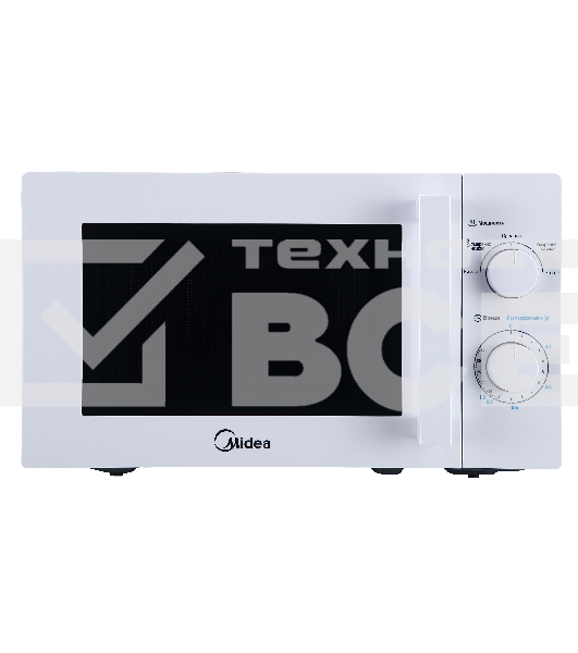 Микроволновая печь Midea MM720CY6-W белый, 20 л, 700 Вт, переключатели - поворотный механизм