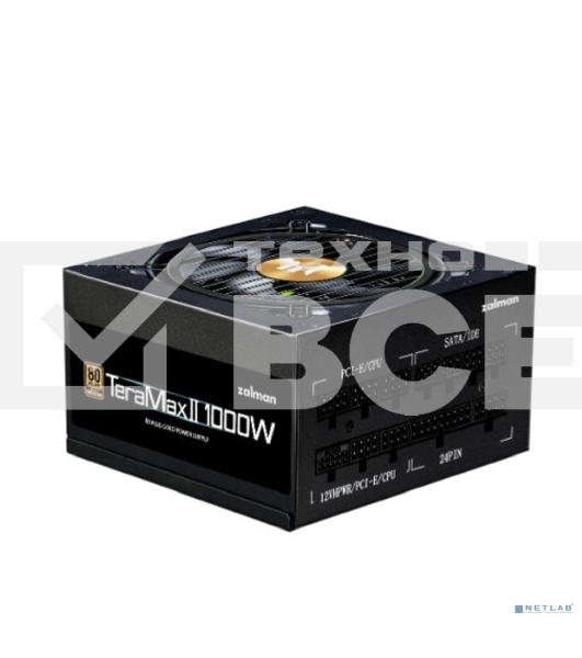 Блок питания Zalman TeraMax II, 1000Вт, 80 PLUS Gold, 120мм, модульный, черный