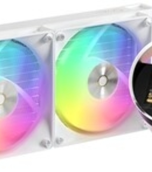 Система охлаждения Ocypus Sigma L24 WH ARGB, 240мм, LCD Pump 2.4', 2x120мм ARGB fans, LGA115X/1200/1700/18XX, AM4/AM5