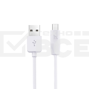 Кабель USB 2.0 hoco X1, АM/Type-C M, белый, 1м