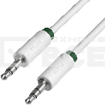 Кабель Greenconnect аудио 3.0m jack 3,5mm/jack 3,5mm белый, зеленая окантовка, ультрагибкий, 28 AWG, M/M, Premium GCR-AVC1662-3.0m, экран, стерео Кабель Greenconnect аудио 3.0m jack 3,5mm/jack 3,5mm белый, зеленая окантовка, ультрагибкий, 28 AWG, M/M, Pre, фото 1