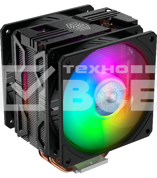Кулер для процессора Cooler Master Hyper 212 LED Turbo ARGB черный, 120 мм, алюминий/медь, 1800 об/мин, 27 дБ, 4 pin, 160 Вт, 159 мм
