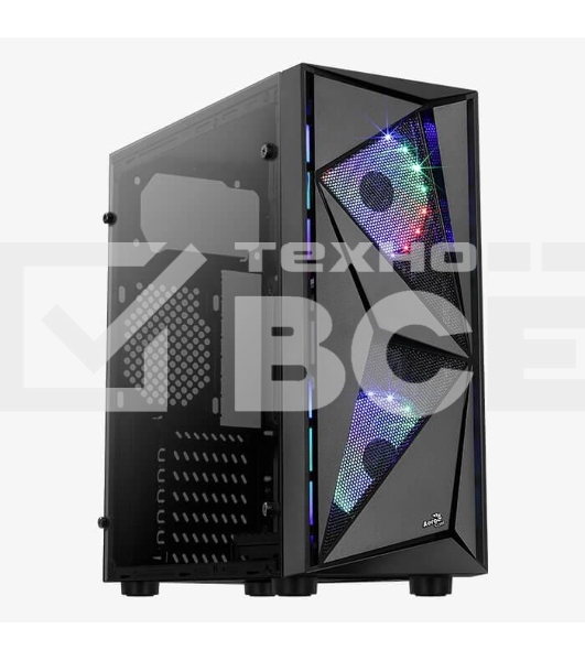 Компьютерный корпус Aerocool / Formula Glider Cosmo V1 без БП, ATX, боковое окно (закаленное стекло), черный