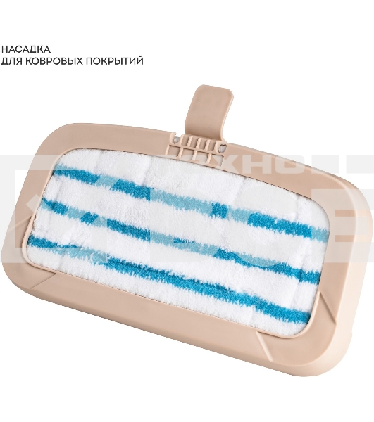 Паровая швабра Galaxy Line GL 6401, белый с бежевым, 1600 Вт, 0,35 л, 2,5 бар, 3 режима, время работы до 25 мин, макс. подача пара 35 г/мин, макс. температура нагрева 110°C, время нагрева 30 с, уборка на расстоянии до 6 м, вертикальная парковка, аксессуар