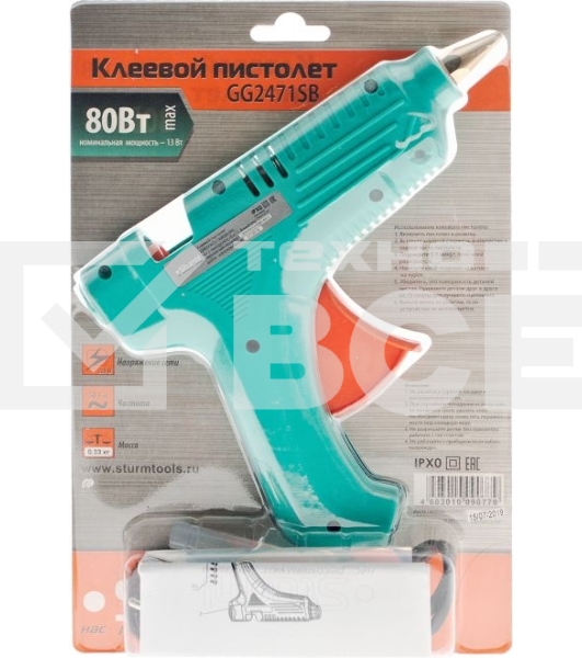 Клеевой пистолет Sturm! GG2471SB 33Вт 12гр/мин стерж.:11х100мм