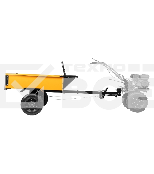 Прицеп для мотоблока TT-500, оцинк., груз. 500 кг, рег. сцепка, колеса 4.00-10, в упаковке Denzel