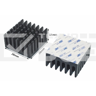 Аллюминиевый радиатор 3M 9448A 28х28х15 мм с термоскотчем