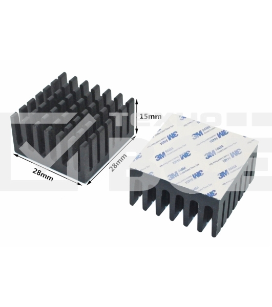 Аллюминиевый радиатор 3M 9448A 28х28х15 мм с термоскотчем