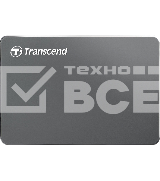 Внешний жесткий диск 2.5' Transcend (TS2TSJ25C3N) 2Tb, USB 3.0, серый, стальной, ультратонкий retail (StoreJet 25)