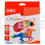 Карандаши цветные Deli ColoRun EC00120 трехгранные пластик 24цв. коробка/европод., фото6
