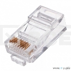 Коннектор RJ-45 (8P8C) LC-PTU-01/10 вилка универсальная. кат.5e. со сквозным отверстием  (10 шт.), фото2