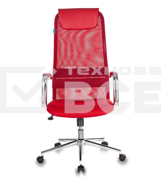 Кресло руководителя Бюрократ KB-9N/R/TW-97N красный TW-01 TW-11 сетка крестовина хром