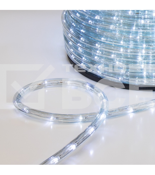 Дюралайт LED, свечение с динамикой (3W) - белый Эконом 24 LED/м , бухта 100м