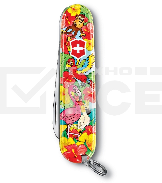 Нож перочинный Victorinox My First Victorinox Parrot Edition (0.2373.E3) 84мм 9функций красный/рисунок карт.коробка