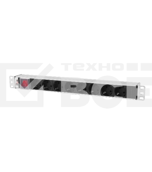 Блок розеток Rem-10 с выкл., 8 Sсhuko, 10 A, алюм., 19