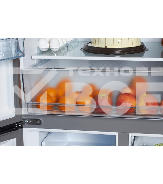 Холодильник Hyundai CM4505FV нержавеющая сталь трехкамерный 304/156л морозилка сбоку Total No Frost, Side by Side
