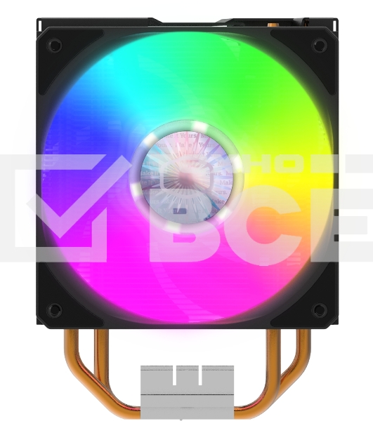 Кулер для процессора Cooler Master Hyper 212 LED Turbo ARGB черный, 120 мм, алюминий/медь, 1800 об/мин, 27 дБ, 4 pin, 160 Вт, 159 мм
