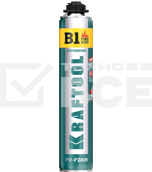 Пена монтажная KRAFTOOL KRAFTFLEX PREMIUM PRO B1 профессиональная, монтажная, пистолетная, всесезонная, 750 мл [41186_z01]