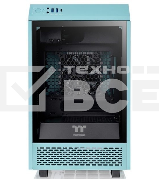 Корпус Thermaltake The Tower 100 Turquoise черный без БП miniITX 1x120mm 3x140mm 2xUSB3.0 audio bott PSU