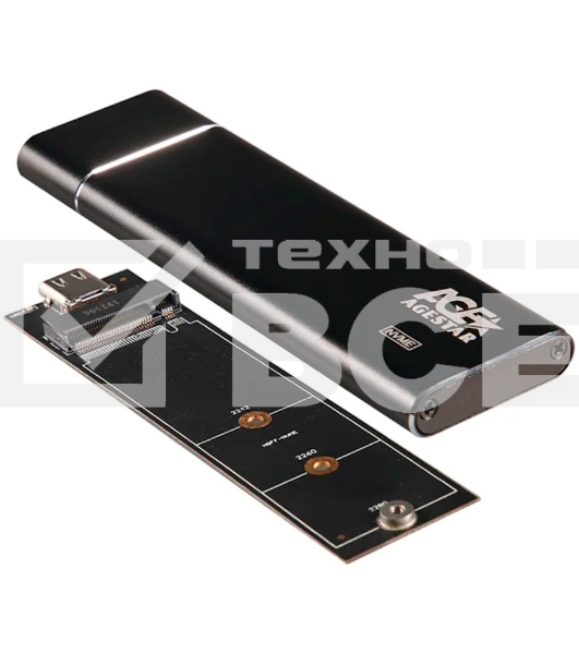 Внешний корпус AgeStar USB 3.1 Type-C M.2 NVME (M-key)  AgeStar 31UBNV5C (BLACK), алюминий, черный