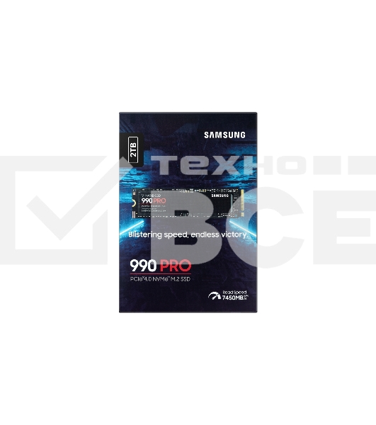 Накопитель SSD Samsung 990 PRO, 2TB, PCIe 4.0 x4, M.2 2280, NVMe, R/W 7450/6900