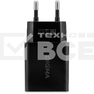 Сетевое зарядное устройство Digma DGW2D 20W 3A+1A (PD+QC) USB-C/USB-A универсальное черный