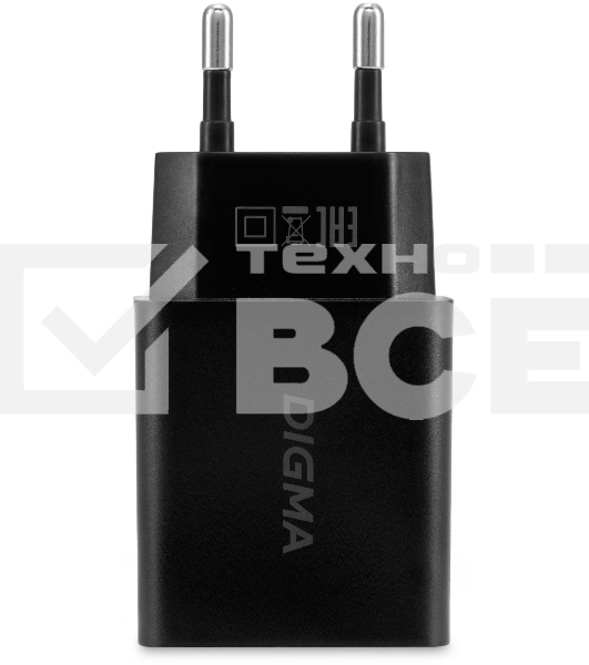 Сетевое зарядное устройство Digma DGW2D 20W 3A+1A (PD+QC) USB-C/USB-A универсальное черный