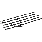 Стяжка кабельная Rexant (07-0308-5) стальная (304) с полимерным покрытием 300x4,6мм (50 шт/уп), фото 1