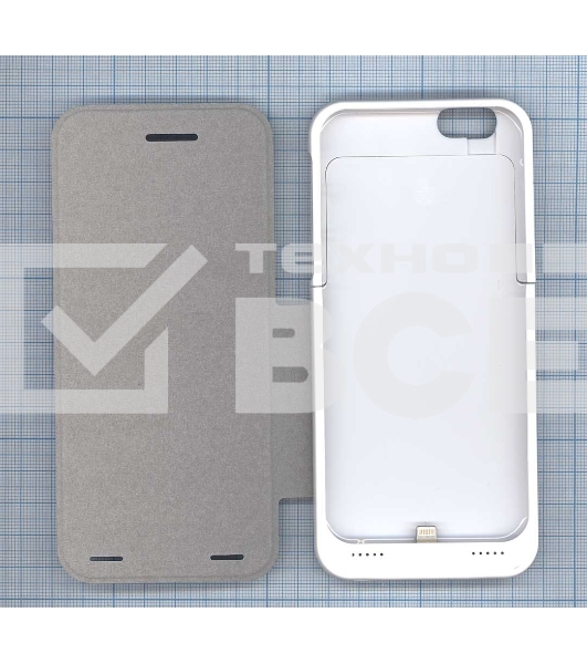 Аккумулятор/чехол для Apple iPhone 6 3500 mAh белый leather cover
