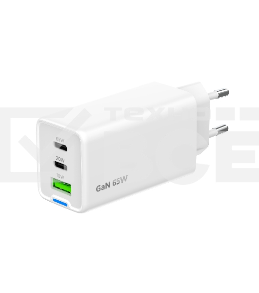 Зарядное устройство Cablexpert MP3A-PC-65, 65Вт GaN, 3,25A, QC4.0/PD, 2xType-C, 1xUSB, белый, коробка