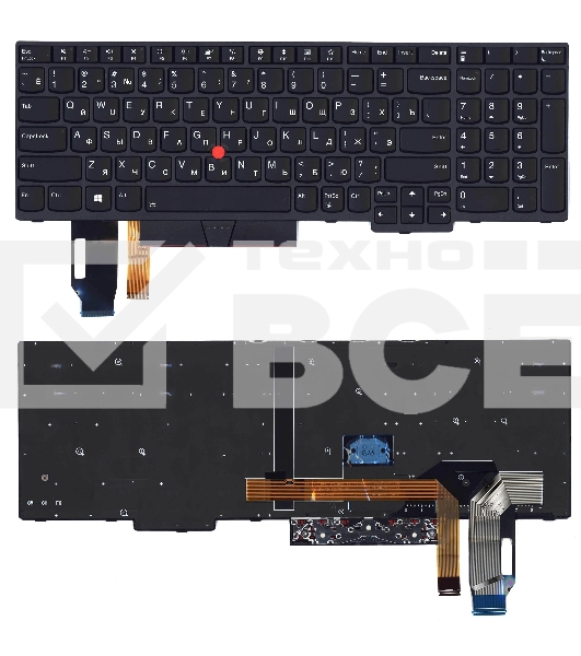 Клавиатура для ноутбука Lenovo IBM Thinkpad E580 черная с подсветкой