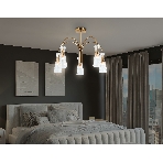 Люстра Ambrella light LH55701/5 BS/CL латунь/прозрачный E14*5 max 40W D600*440, фото 1