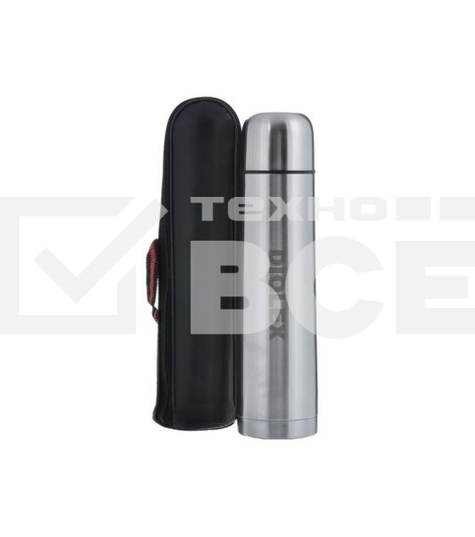 Термос Diolex DX-1000-B 1000 мл, с узкимгорлом, в чехле, нержавеющая сталь