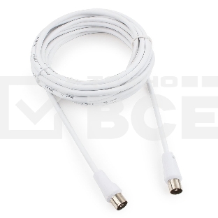 Кабель телевизионный Cablexpert, CCV-515-W-5M, Coaxial M/F, белый, 5м