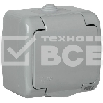 Розетка Iek ERA12-K03-16-54 РСш12-2-А Розетка 1-ая с з/к откр. уст. 16А IP54 AQUATIC, фото 1