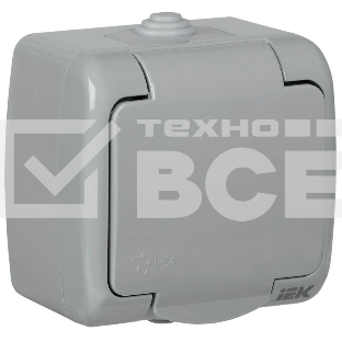Розетка Iek ERA12-K03-16-54 РСш12-2-А Розетка 1-ая с з/к откр. уст. 16А IP54 AQUATIC