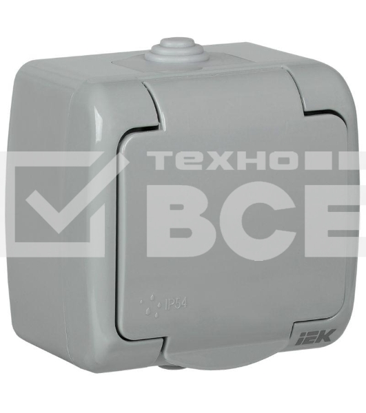 Розетка Iek ERA12-K03-16-54 РСш12-2-А Розетка 1-ая с з/к откр. уст. 16А IP54 AQUATIC