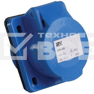 Розетка СП 16А 220В 2P+E ССИ-413 IP44 ИЭК PSR41-016-3