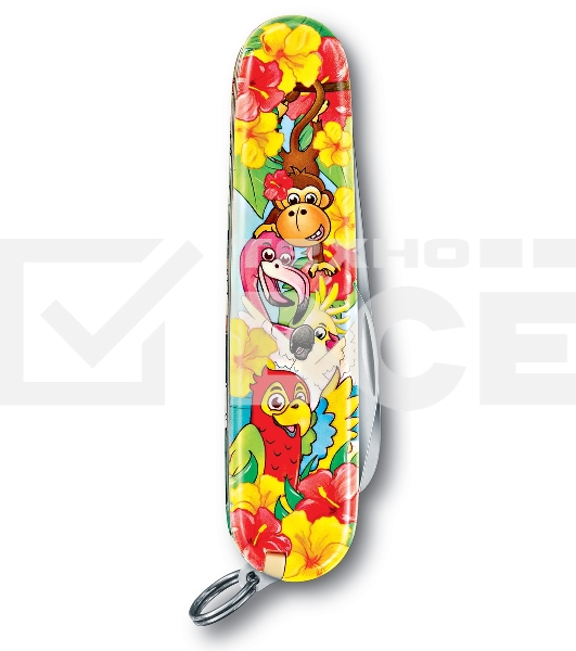 Нож перочинный Victorinox My First Victorinox Parrot Edition (0.2373.E3) 84мм 9функций красный/рисунок карт.коробка