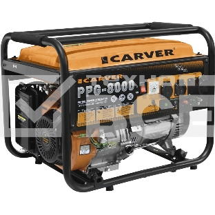 Электрогенератор бензиновый Carver PPG-8000, 6.5 кВт, 78 дБ, 81 кг