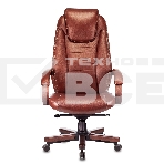 Кресло руководителя Бюрократ T-9923WALNUT светло-коричневый Leather Eichel, кожа, крестовина металл/дерево, фото5