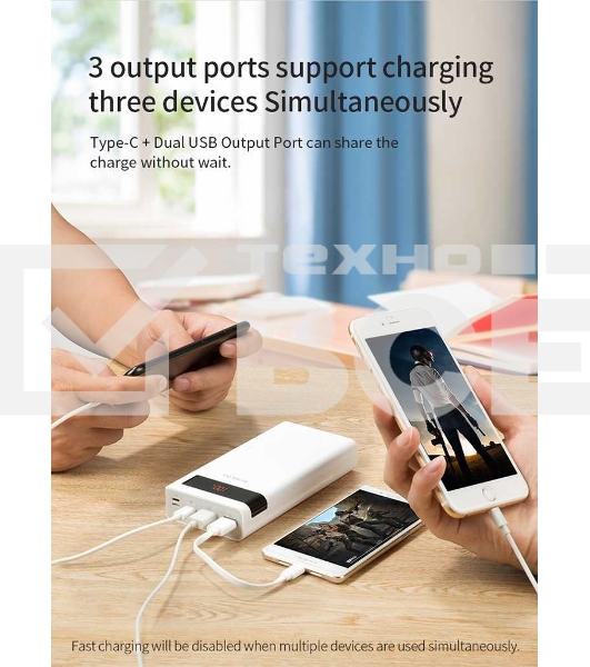Мобильный аккумулятор Romoss PHP30 Pro (Sense 8P+) Li-Pol 30000mAh 3A+2.1A белый 2xUSB