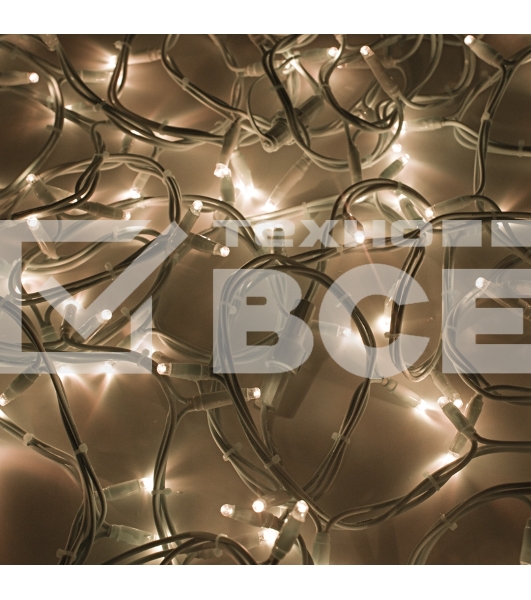 Гирлянда модульная «Дюраплей LED» 20 м, 200 LED, белый каучук, свечение теплое белое