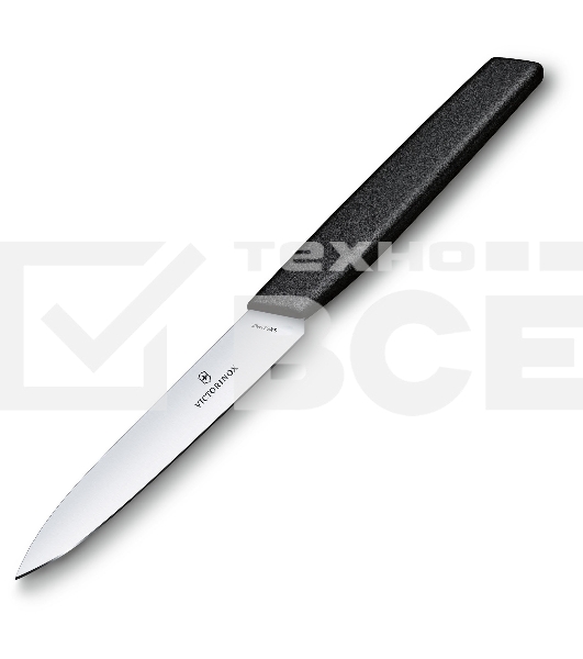Нож кухонный Victorinox Swiss Modern (6.9003.10) стальной разделочный лезв.100мм прямая заточка черный