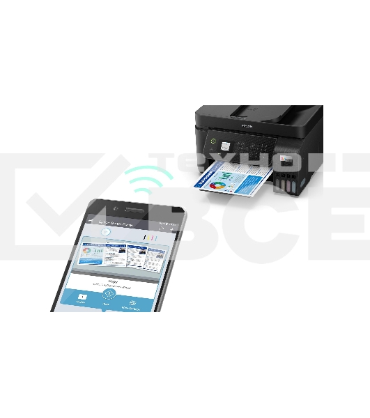 МФУ струйный Epson L5290 (C11CJ65512/C11CJ65508/C11CJ65407), A4, цветное, печ. до 33 стр/мин. (ч/б) до 15 стр/мин. (цвет), скан. до 12 стр/мин. (ч/б) 29 стр/мин. (цвет), 1440 x 5760 dpi (печать) 1200x2400dpi (скан.), USB, RJ-45, Wi-Fi